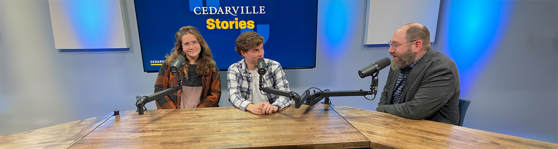 Cara Enos, Zane Enos and Eric Mishne on the Cedarville Stories podcast.