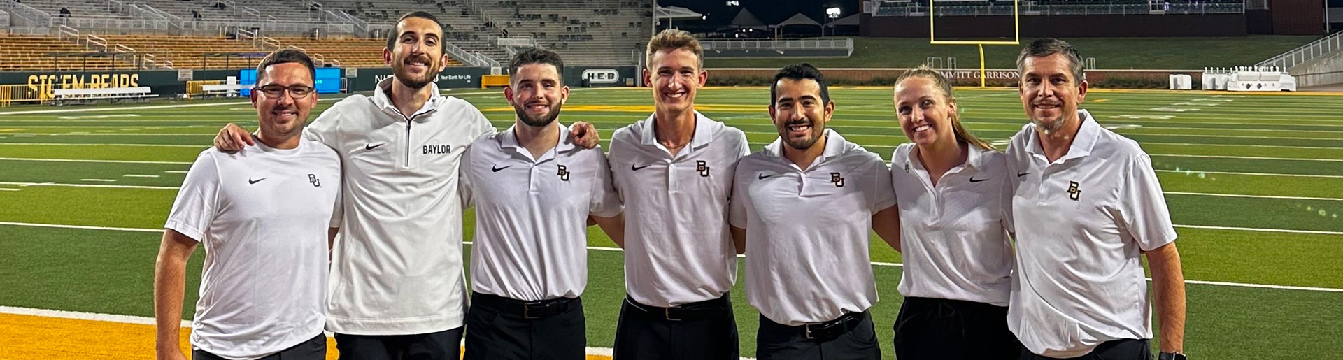 Kyler Conn (third from left) during his internship with Baylor University football.