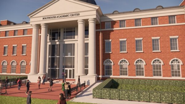 close-up rendering of the Bolthouse Academic Center slated to open Fall 2026 at Cedarville University