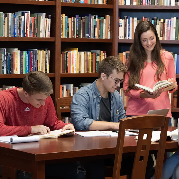 Students in Wiersbe library