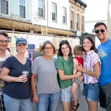 familyandfriendsposingduringSidewalkSaturdaysinCedarvilleOhio