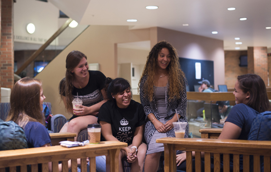 Students have distraction-free conversations during Coffee and Community