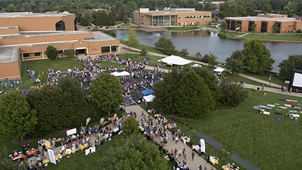 Cedarville University campus during Involvement Fair