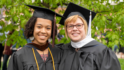 Miranda and Gina Dyson at Cedarville graduation 2019