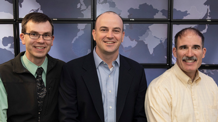 Patrick Dudenhofer , Dr. Seth Hamman, and Dr. Keith Shomper,.