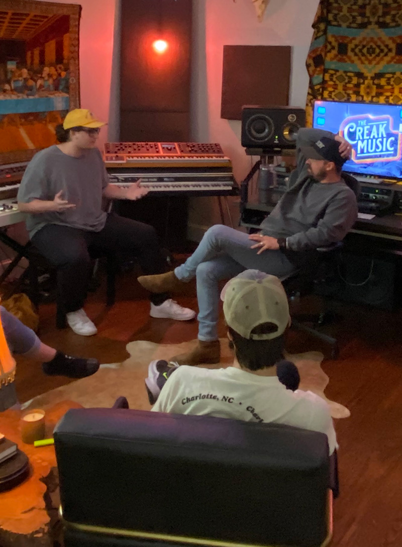 2022 Cedarville songwriting students in studio with David Leonard 800