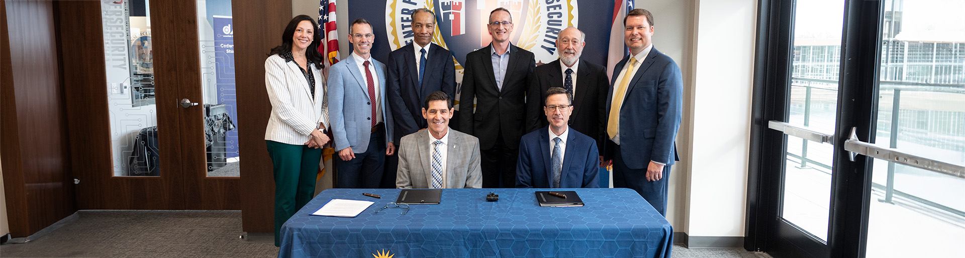 Cedarville University&#39;s Cybers Security Team celebrates signing of EPA with Wright Patterson Air Force Base