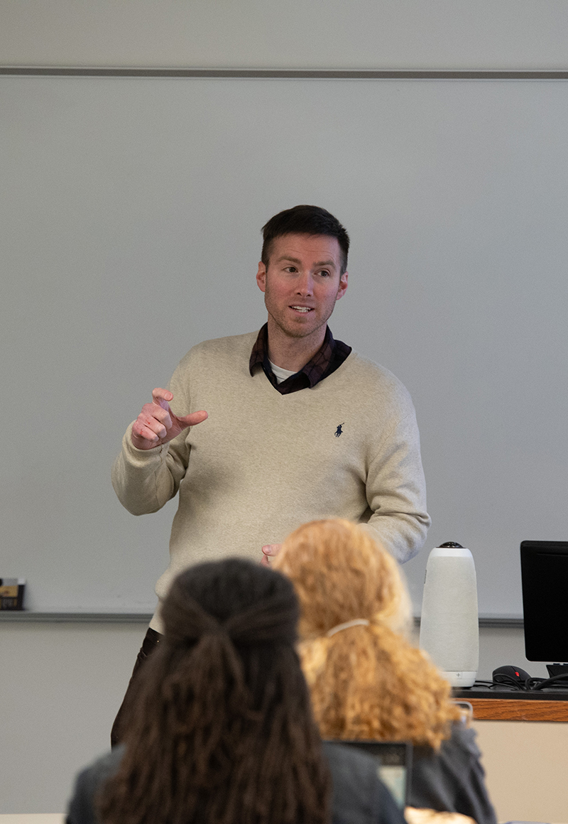 Dr. Nick Carrington teaching a writing class at Cedarville University