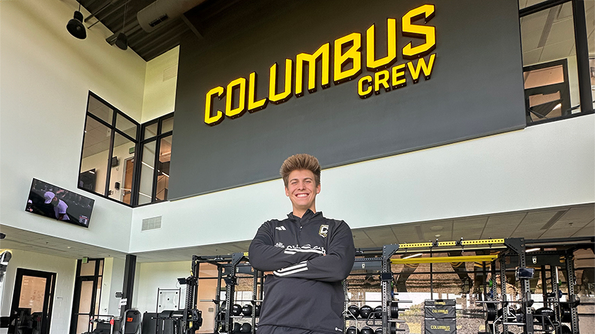 Jacob Bonville in Columbus Crew Gym