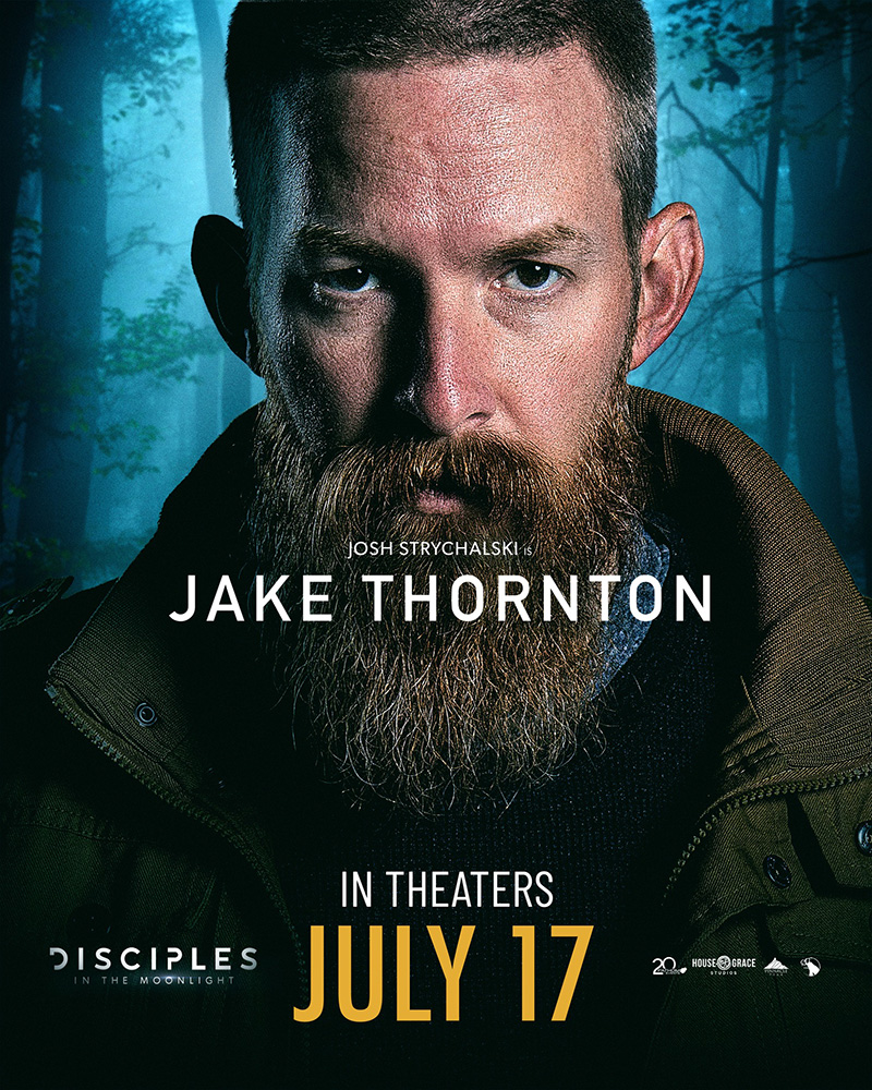 Josh Strychalski as Jake Thornton on and advertising poster for the Disciples in the Moonlight movie