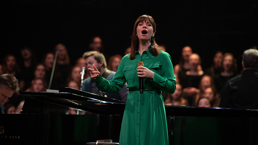 Kristyn Getty sings along with the choirs of Cedarville University.