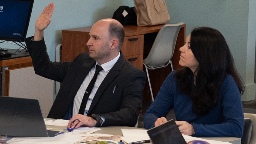 Cedarville University's School of Pharmacy teaches through a mock board that helps students navigate the field as professionals.