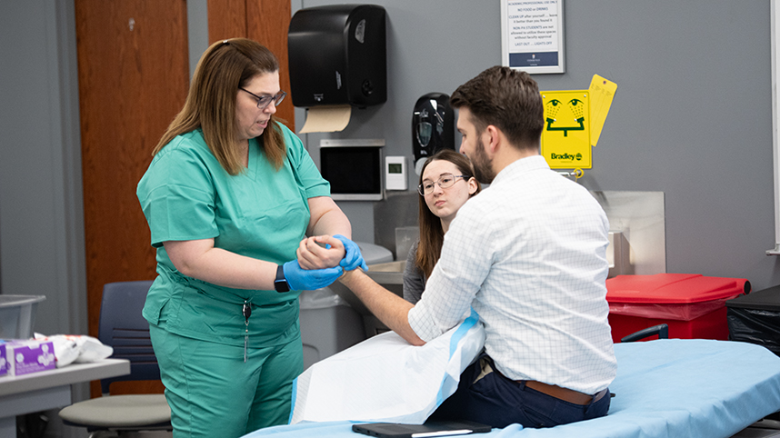 Cedarville University PA students learning in the assessment lab.