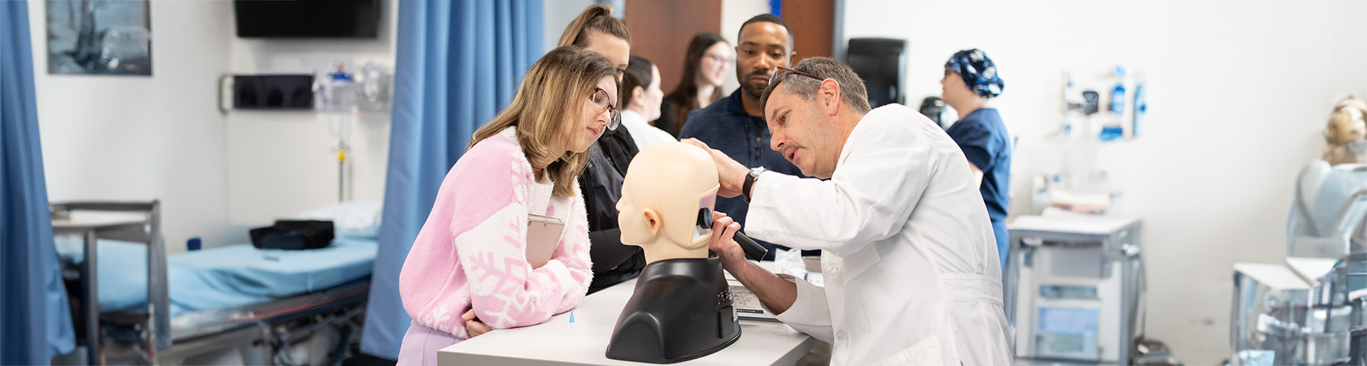 Cedarville University PA students learning in the assessment lab.