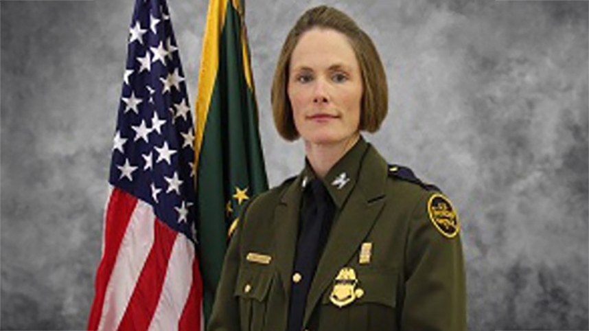 Jodi (Quint) Williams in U.S. Border Patrol uniform.