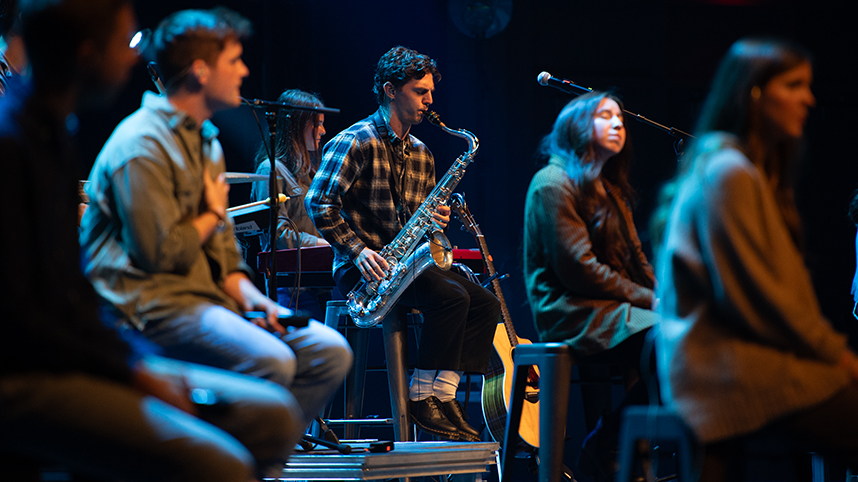 Sidney Rushing playing Saxophone at CU 858