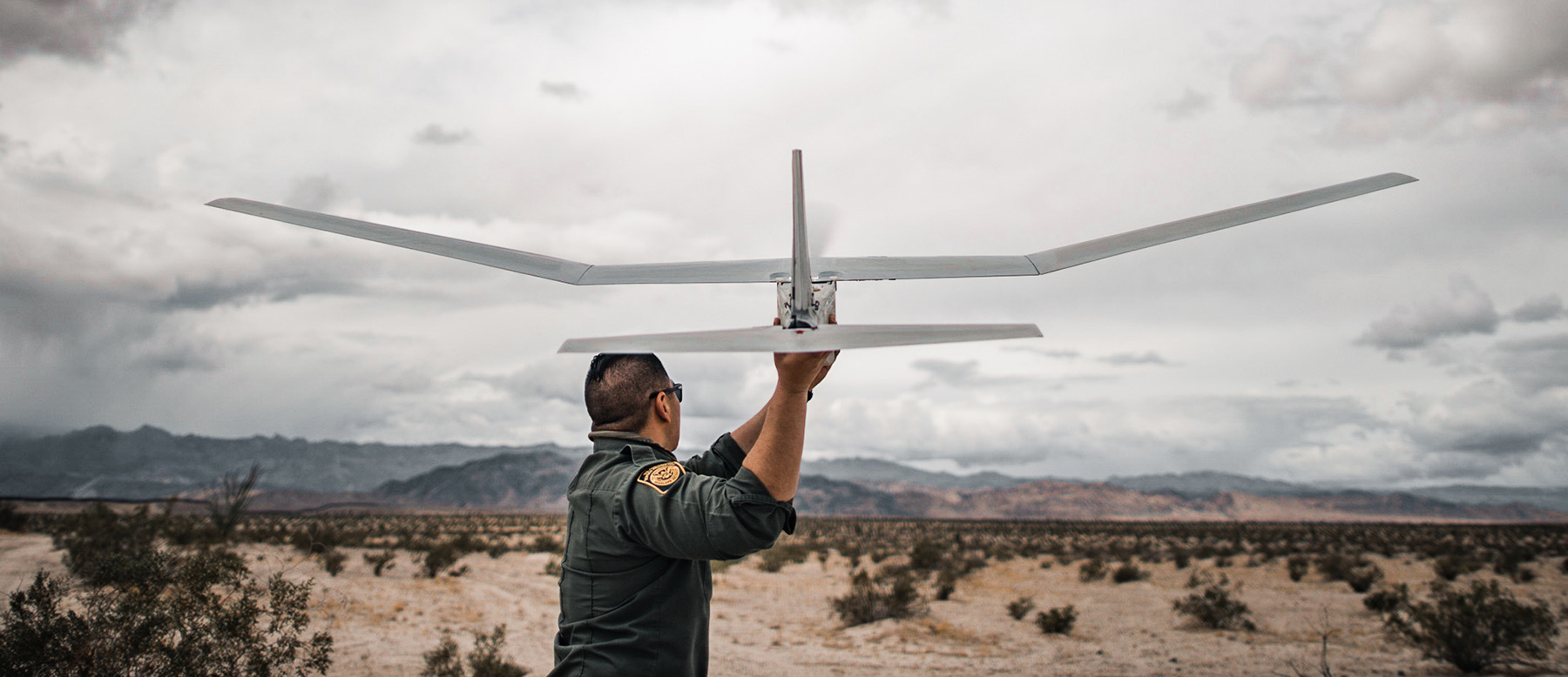 Border Patrol agent uses a drone to help secure the southern border.