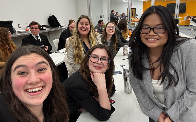 Speech team members are all smiles at a recent tournament.