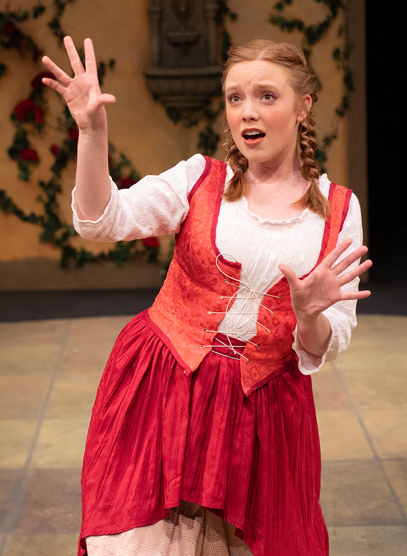 Hannah Bradley in Cedarville University's production of Much Ado About Nothing.