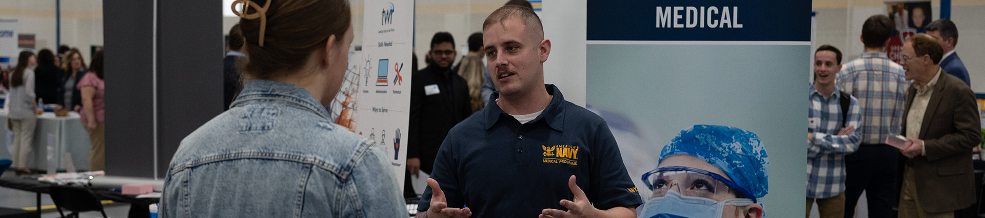 Healthcare career fair at Cedarville University.