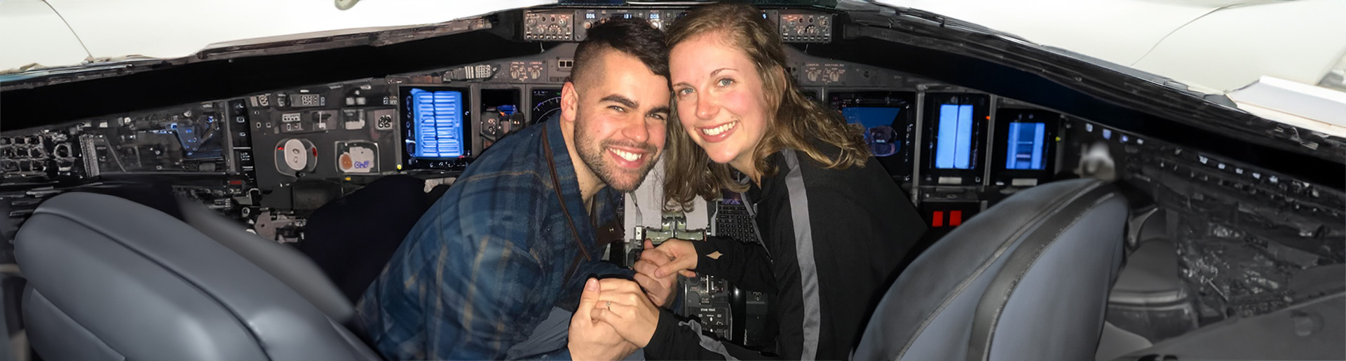 Nick Boucher proposes to Emily onboard a Southwest Airlines plane.