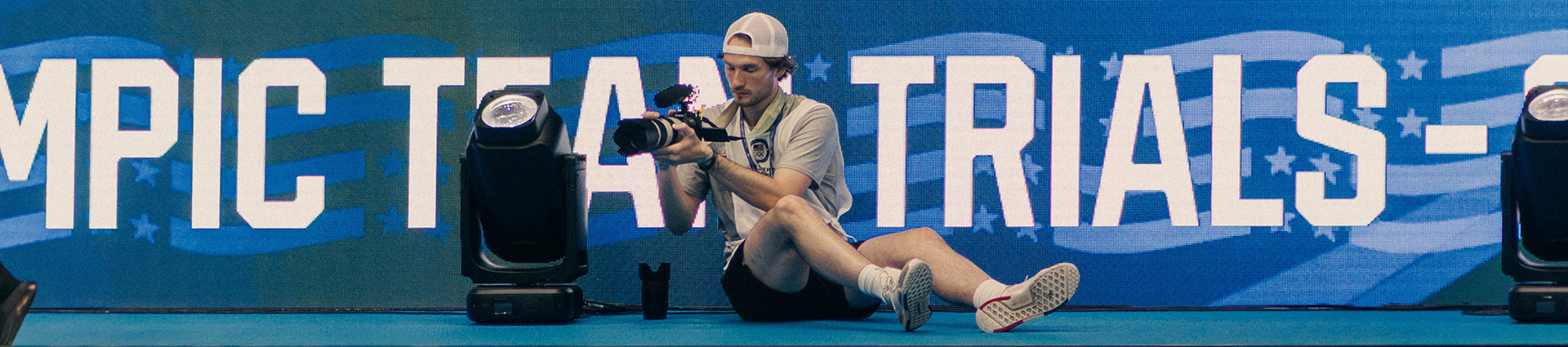 Will Brethauer taking photos at the Olympic Trials.