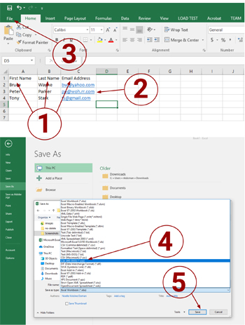 import contacts to outlook from excel spreadsheet