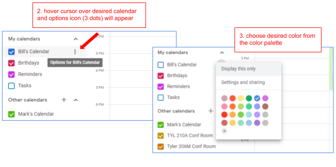 how to color code events on google calendar for mac