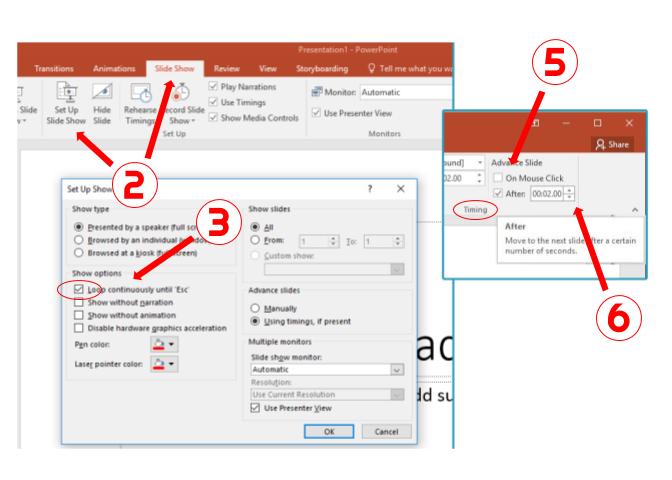how to create a loop presentation in powerpoint