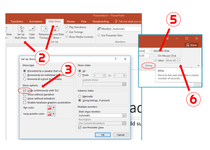 How To Loop Ppt Slideshow