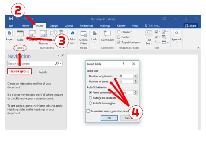 7.steps to convert text to table word 2007