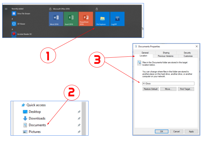 windows explorer change default folder