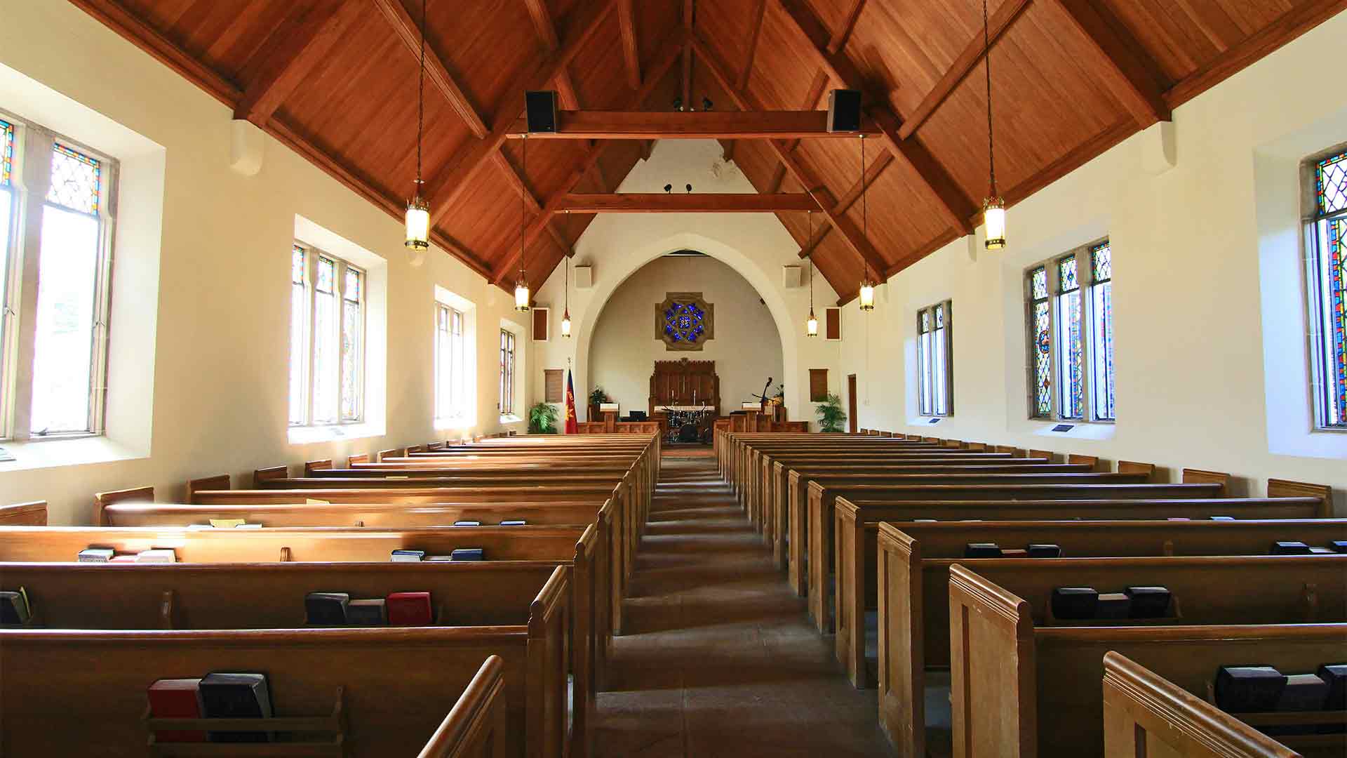 Empty church sanctuary.