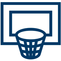 Basketball hoop icon.