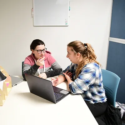 Writing Center Tutor helping a student.