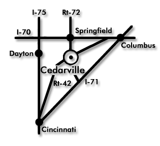 Map to Cedarville